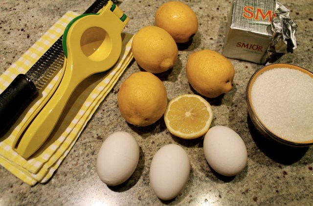 Sítrónusmjör - hráefni