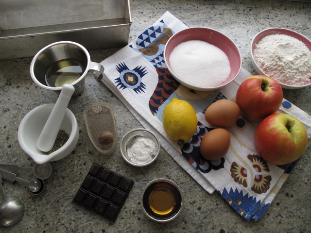 Krydduð eplakaka - hráefni