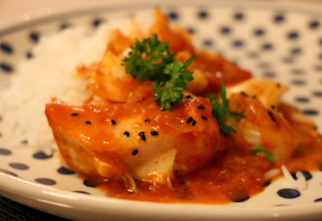 Þorskur í tómat og karrýsósu